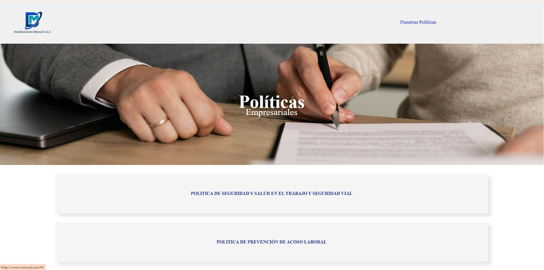 Página web Mensuly S.A.S